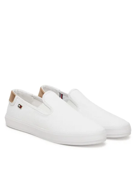 Slip-on платно кецове Tommy Hilfiger бяло