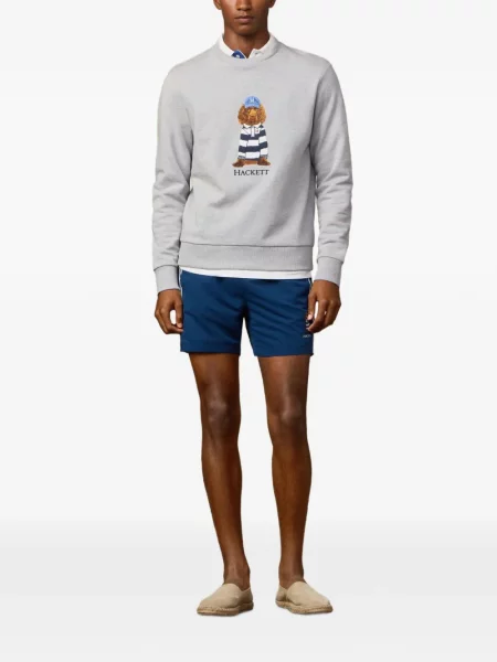 Pulover Hackett London cu decolteu rotund gri
