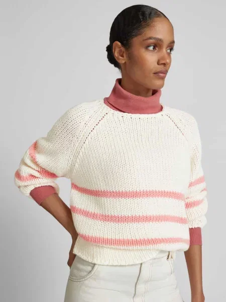 Oversize’owy sweter z wełny o dzianinowym wyglądzie Juvia beżowy