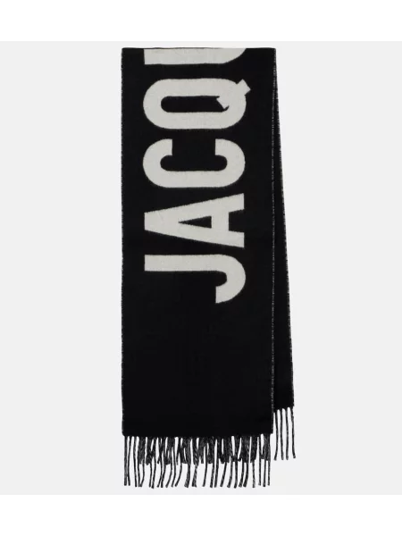 Fular Jacquemus de lână cu autograf negru