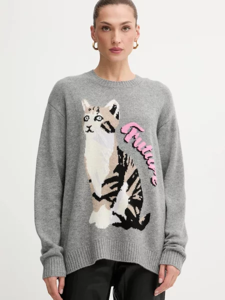 Pulover iz kašmirja FROM FUTURE siva