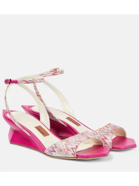 Sandale Missoni cu pană roz