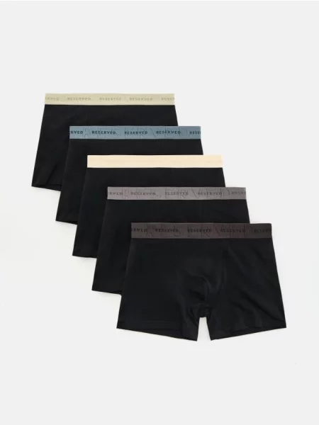 Reserved Set de 5 perechi de boxeri long negru