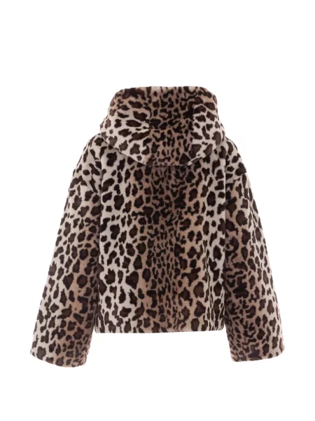 Reversibil geacă Lou Andrea cu imagine cu model leopard maro