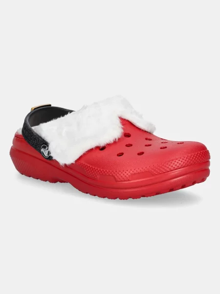 Crocs pantofle CLASSIC LINED SANTA CLOG červené