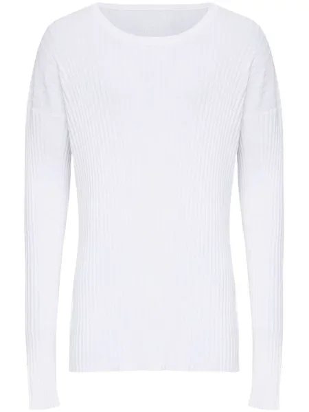 Pulover Mm6 Maison Margiela cu decolteu rotund alb