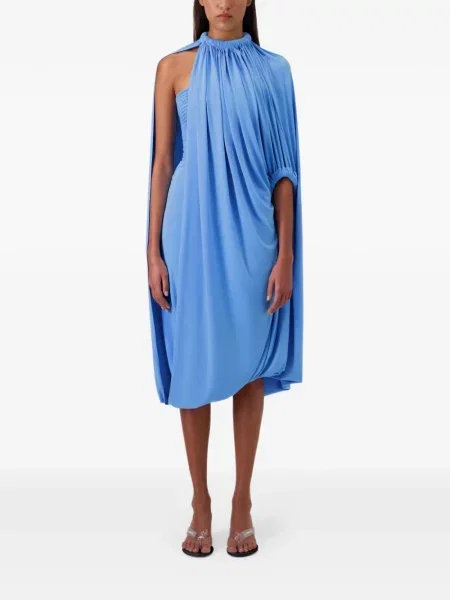 Rochie Coperni asimetrică drapată albastru