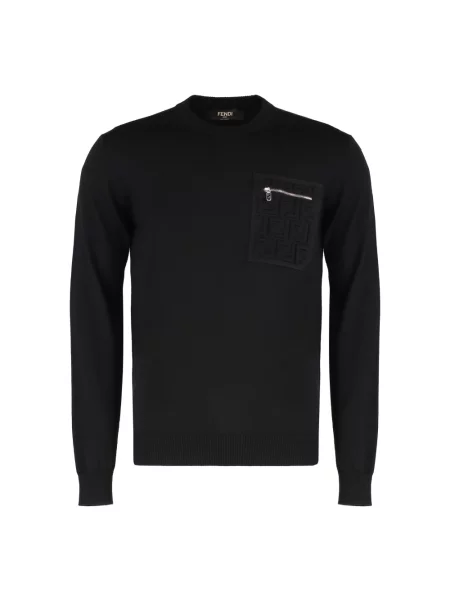 Sweter Fendi wełniany czarny
