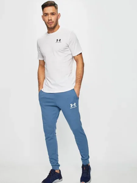 Pánske tréningové tričko Under Armour Sportstyle Left Chest SS white/black biela