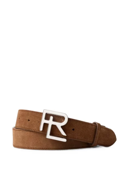 Cu centură curea Ralph Lauren Purple Label din piele de căprioară cu cataramă violet