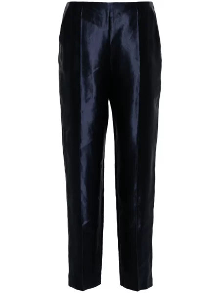 Pantaloni Giorgio Armani din satin albastru