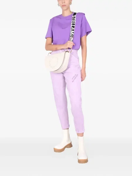 Pantaloni Stella Mccartney cu broderie violet