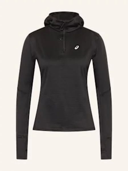 Asics Koszulka Do Biegania Road Winter schwarz czarna