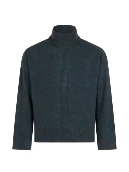Sweter Emporio Armani prążkowany niebieski
