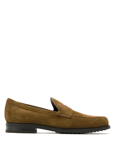 Pantofi loafer Tod's din piele de căprioară maro