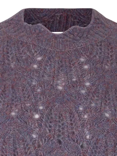 Pulover Isabel Marant tricotate ajurat violet