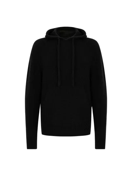 Bluza z kapturem Laneus wełniana z kapturem czarna