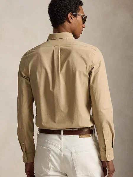Polo Ralph Lauren košeľa pánska s elastanom béžová