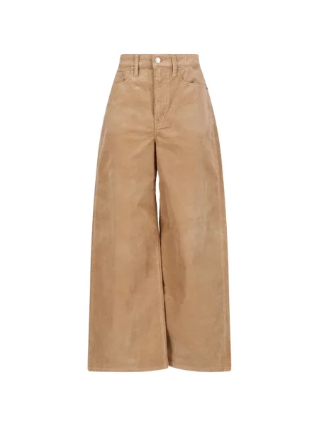 Pantaloni Lauren Ralph Lauren de catifea cord maro