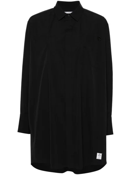 Cămașă Sacai cu broderie din poplin negru