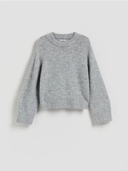 Reserved Pulover cu adaos de lână gri-neutru gri