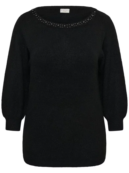 KAFFE CURVE Pulover Selia' negru