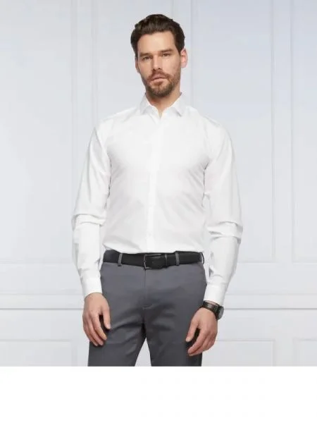 HUGO Cămașă Erondo | Extra slim fit | easy iron alb