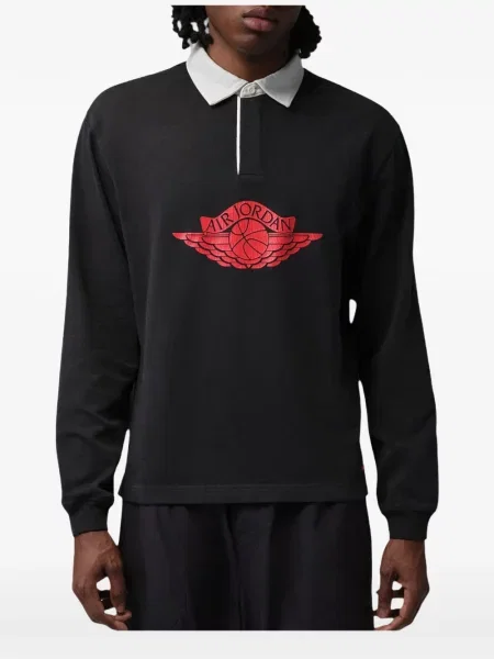Tricou polo Jordan cu imagine negru