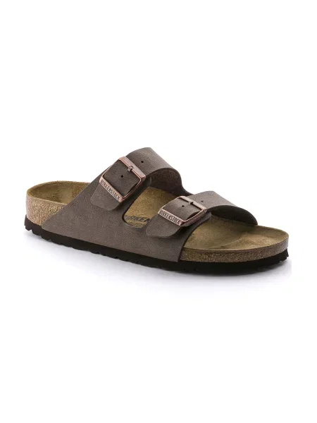 Birkenstock Arizona BF Nubuck Mocha Narrow Fit Unisex Sandały Birkenstock Size: 5 brązowy