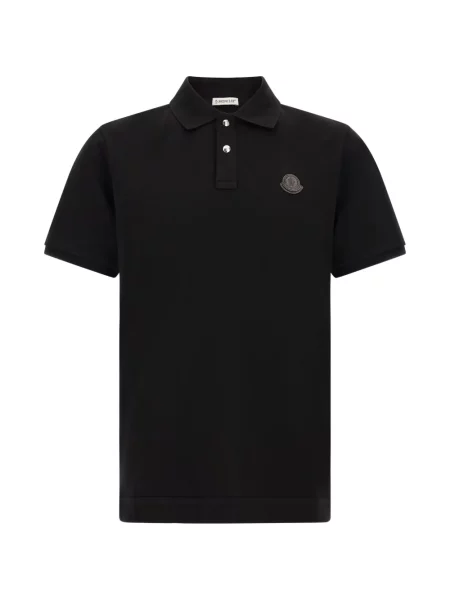 Tricou polo Moncler cu autograf negru
