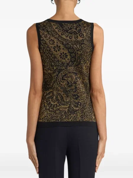 Top Etro cu model paisley negru