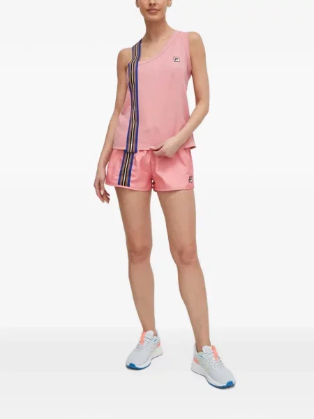 Top Fila cu dungi asimetric roz