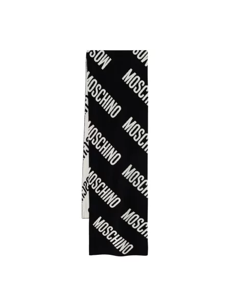 Moschino szalik z wełną czarna