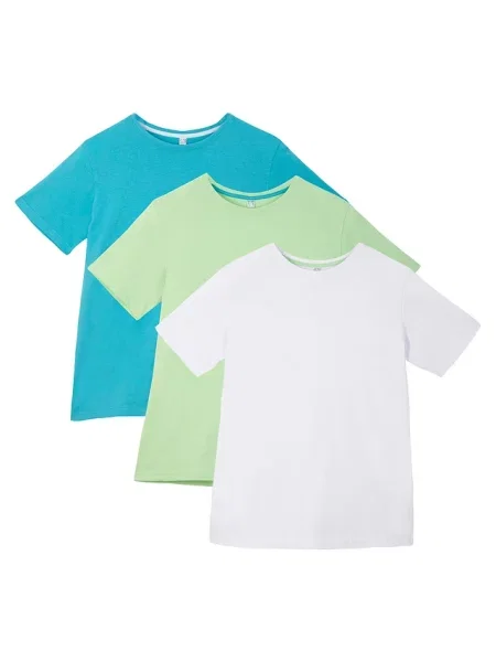 T-shirt z czystej bawełny 3 szt. niebieska