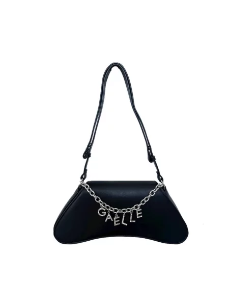 Torebka skórzana Gaëlle Paris skórzana z nadrukiem czarna