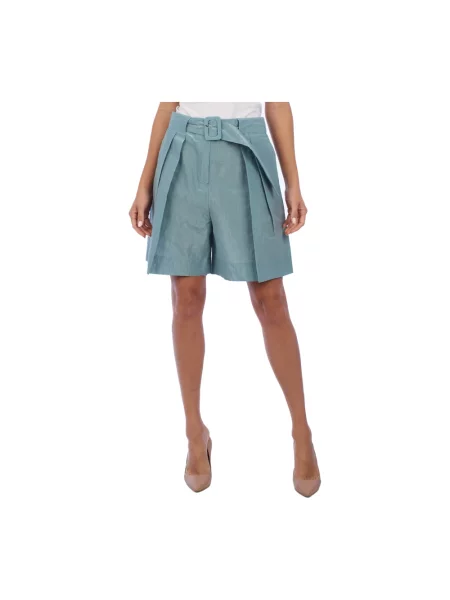 Szorty Emporio Armani z wysoką talią niebieskie