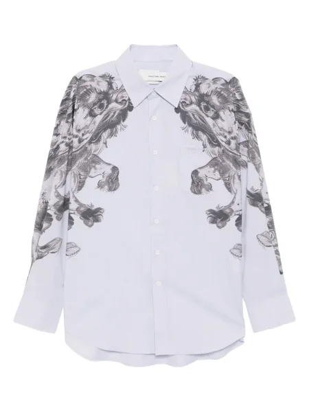 Dugo košulja Feng Chen Wang s printom plava