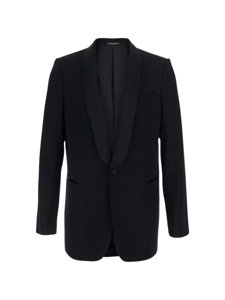 Costum Emporio Armani din satin cu rever negru
