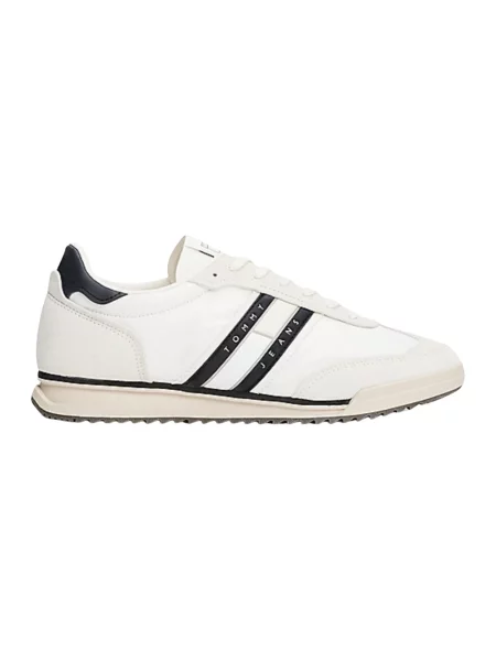 Tommy Hilfiger Buty Mężczyzna 44 EU Zamsz Retro Runner Cleated Sneakers biały