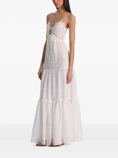 Μάξι φόρεμα Alice + Olivia με κέντημα paisley λευκό