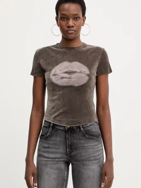 Majica od velura Miss Sixty smeđa