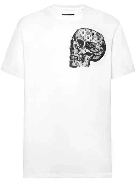 Tricou Philipp Plein cu imagine alb