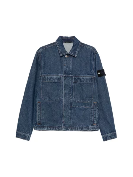 Kurtka jeansowa Stone Island z kamieniami niebieska