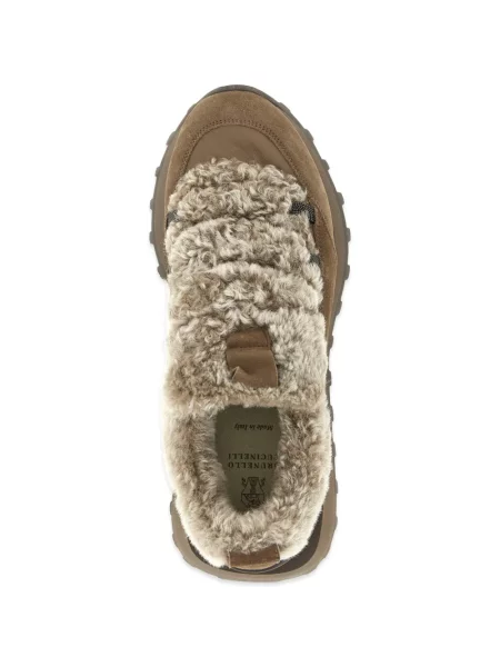 Sneakers Brunello Cucinelli από δέρμα προβάτου καφέ