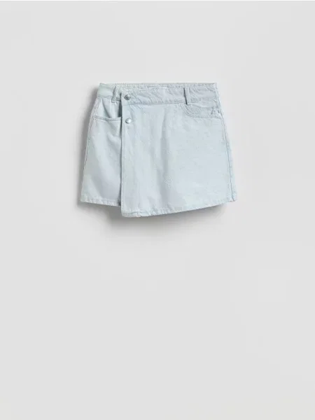 Reserved Fustă tip tenis din denim albastru