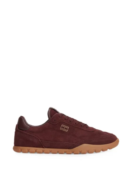 Sneakerși Tommy Hilfiger din piele de căprioară cu autograf roșu