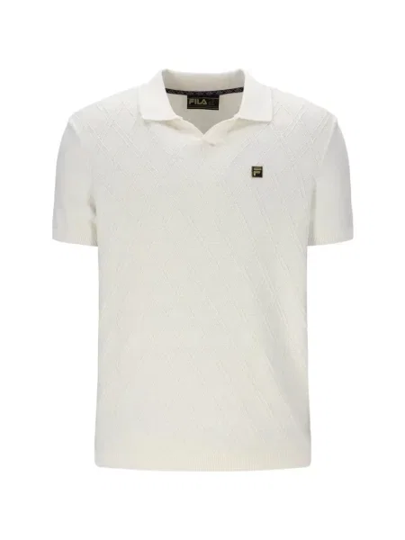 Gulerat tricou polo Fila tricotate alb