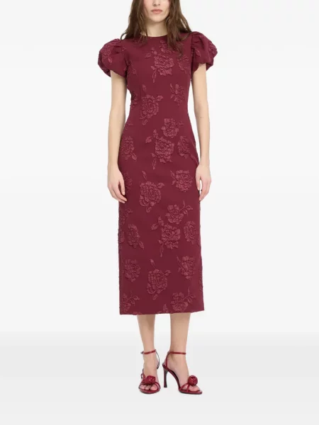 Rochie midi Rotate Birger Christensen din jacard roșu