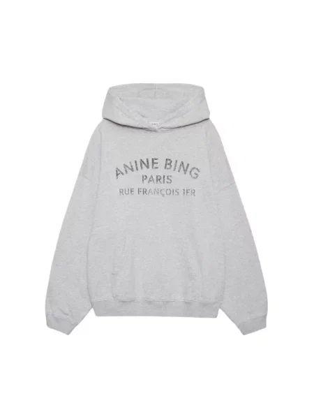 Bluza z kapturem Anine Bing z kapturem szara