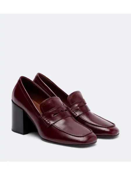 Pantofi loafer Dries Van Noten din piele roșu